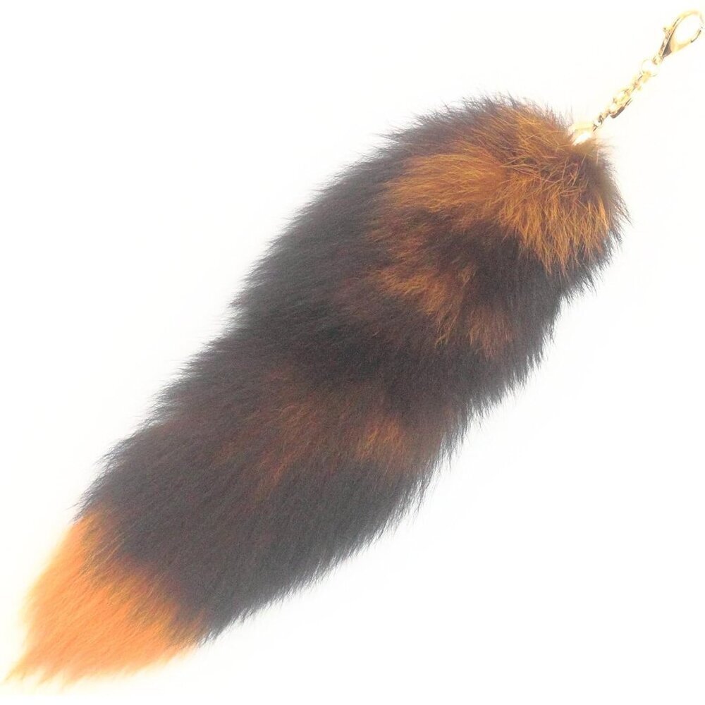 ⚡Supper Huge and Fluffy Colored Fox Tail Fur  Handbag Accessories Ring Hook